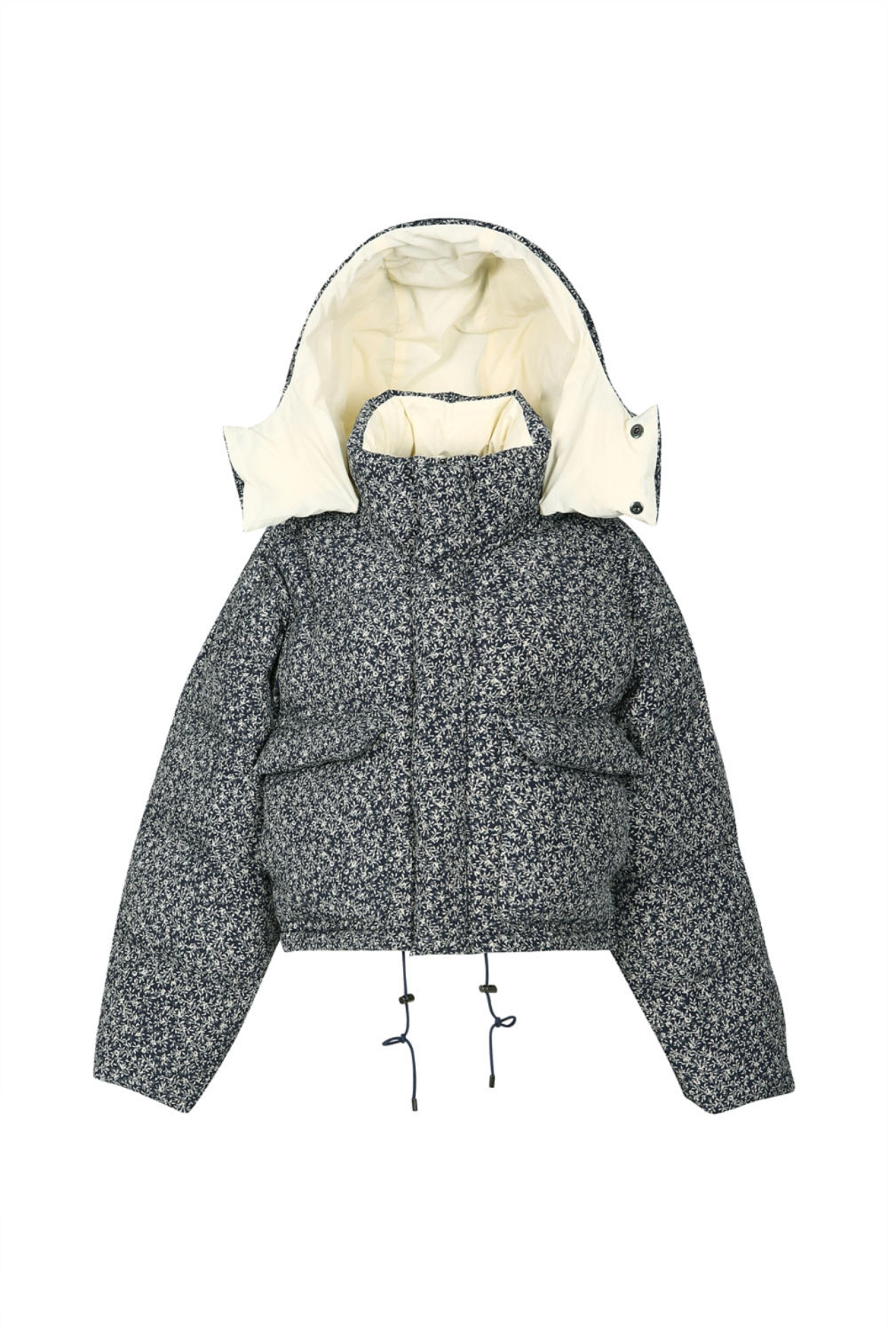 FLORAL-PRINT QUILTED DOWN JACKET (F22OT202NV)