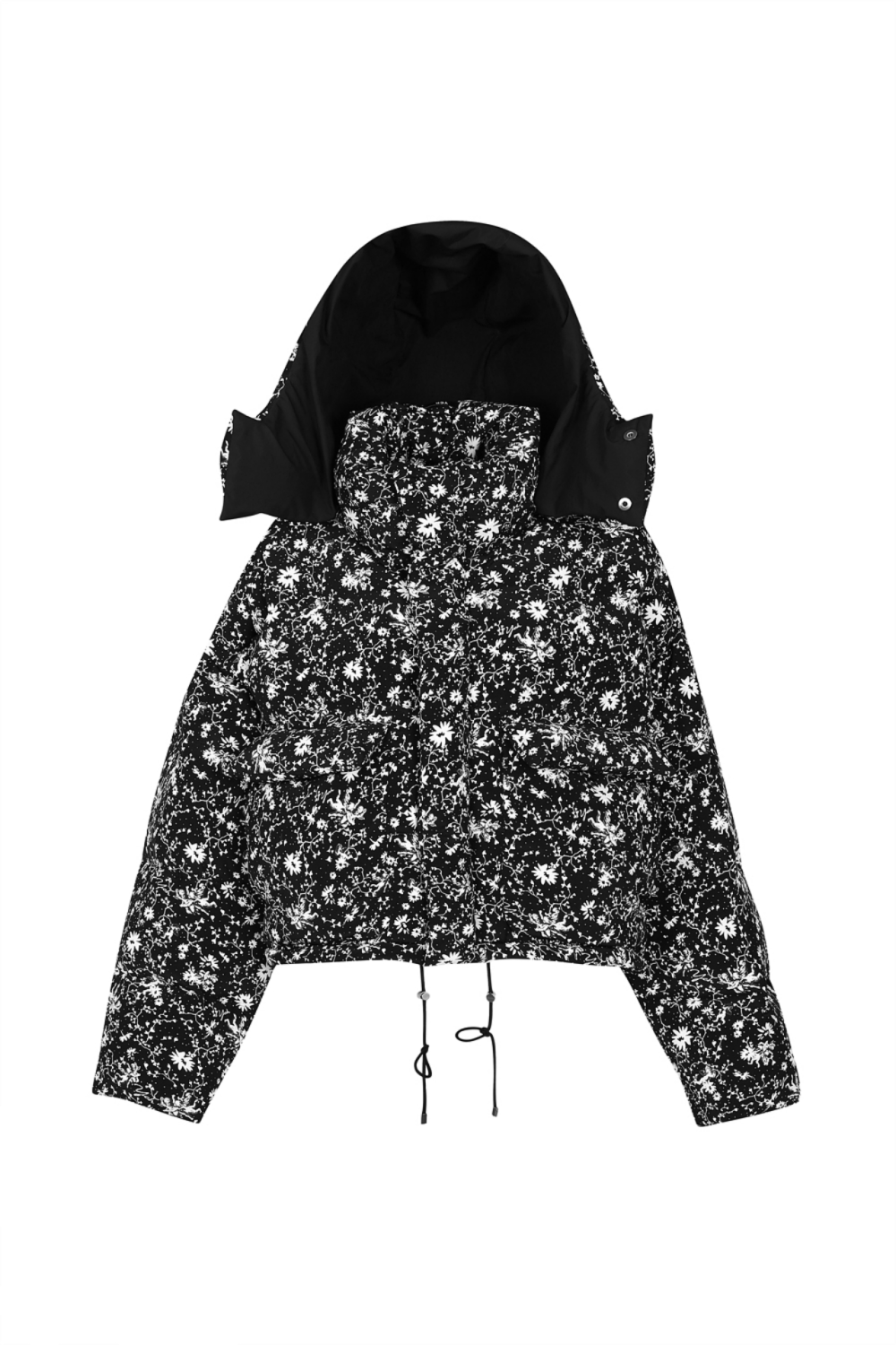 FLORAL-PRINT QUILTED DOWN JACKET (F22OT201BK)