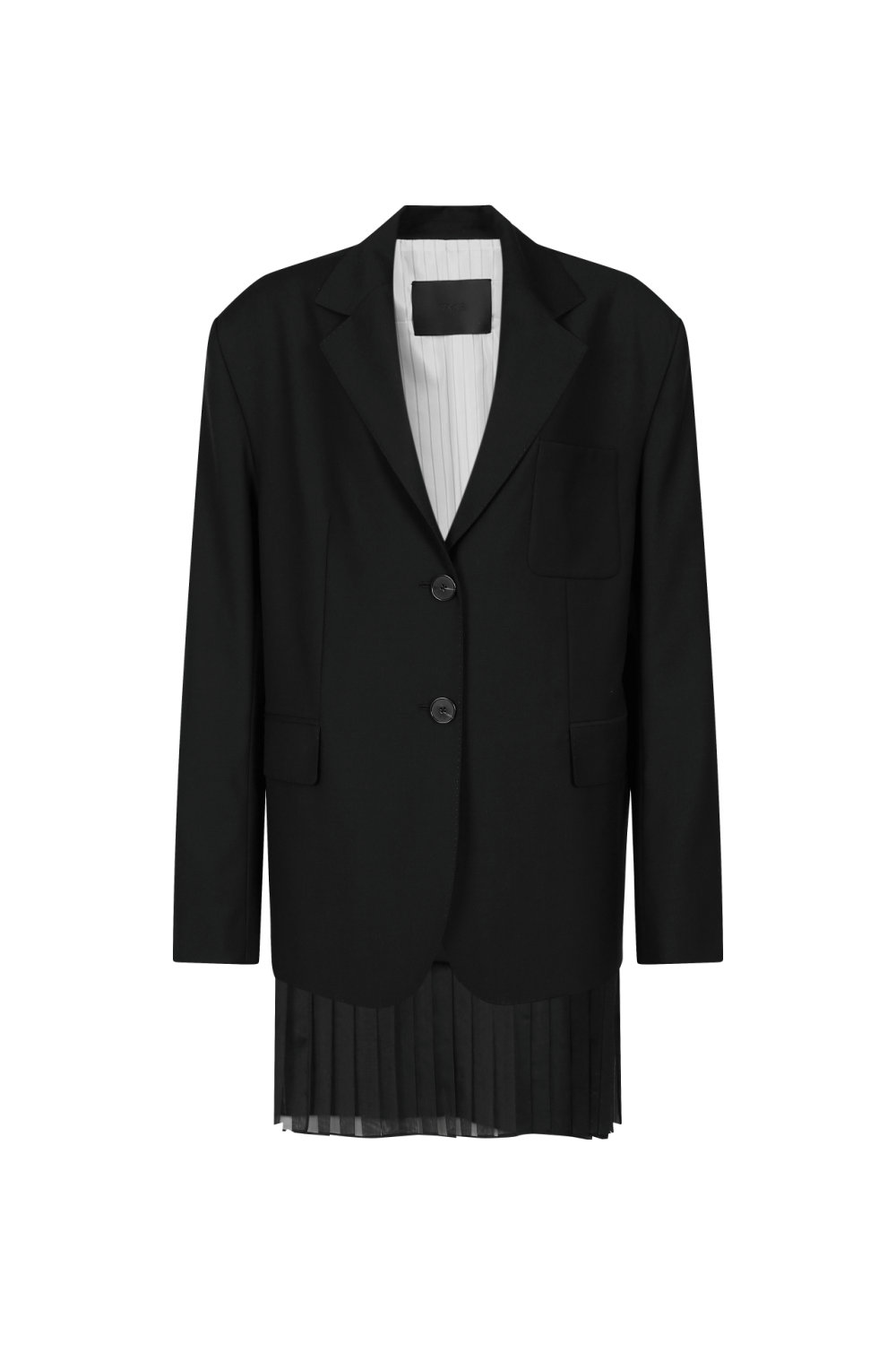 PLEATED SKIRT LAYERED JACKET (F22OT106BK)
