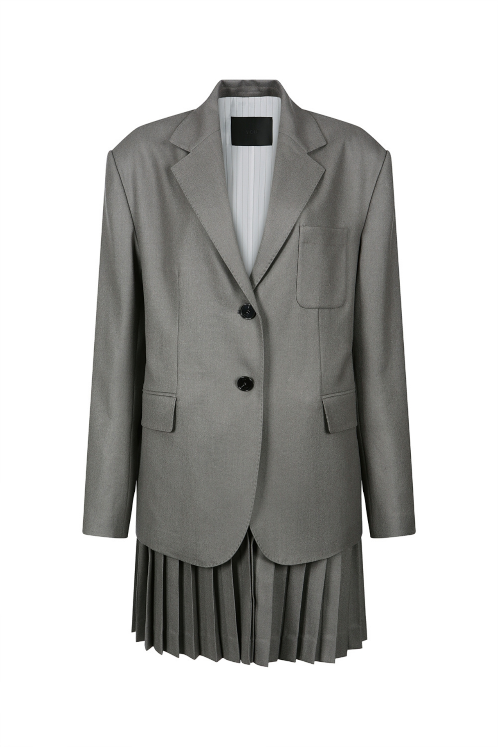 PLEATED SKIRT LAYERED JACKET (F22OT105GY)