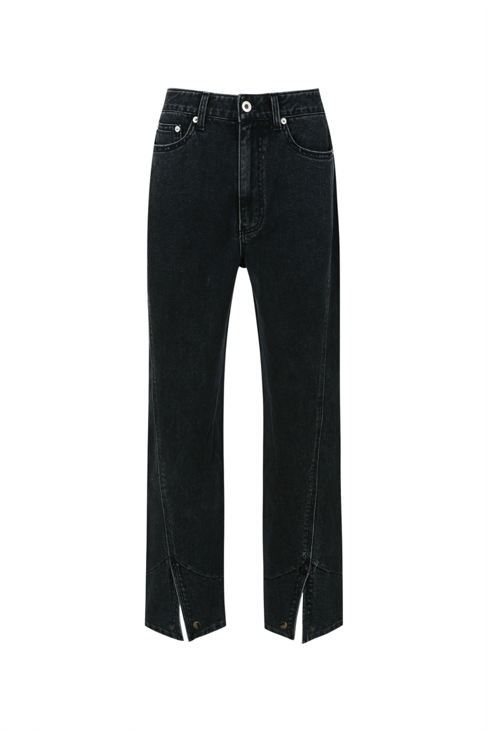 CUT-OUT STRAIGHT-LEG JEANS (W22DB102BK)