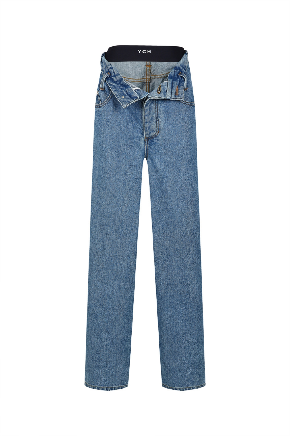 FLIPPED WAISTBAND JEANS (W22DB101BL)