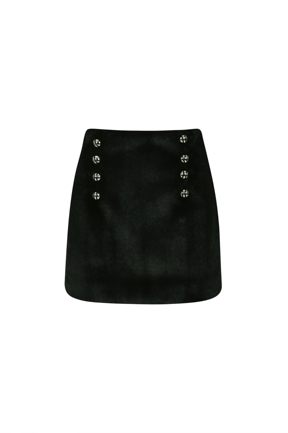 BUTTONED MINI SKIRT (W22SK307BK)