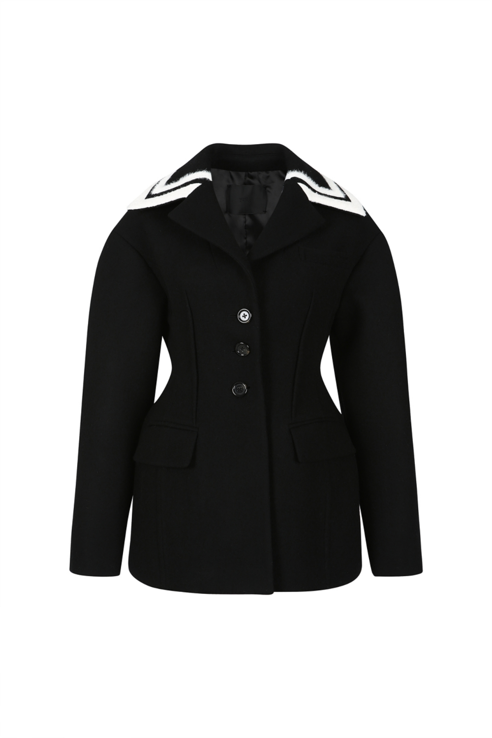 HOURGLASS SINGLE-BREASTED JACKET (W22SU210BK)