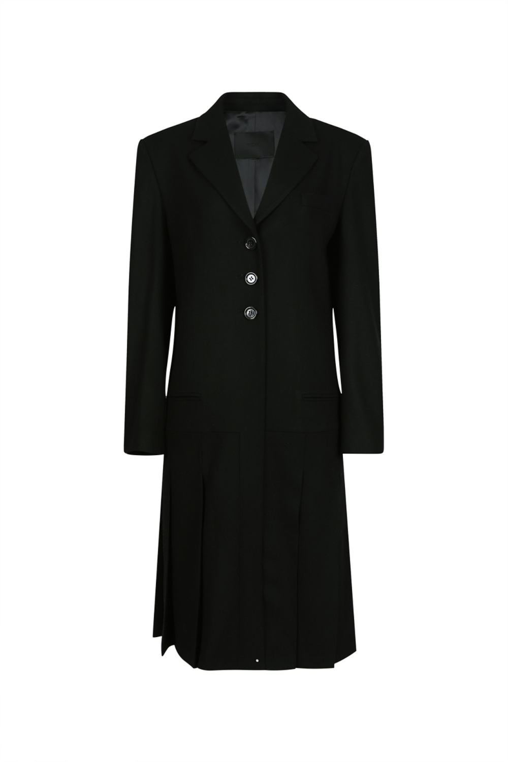 SINGLE-BREASTED SKIRTED COAT (W22OT105BK)
