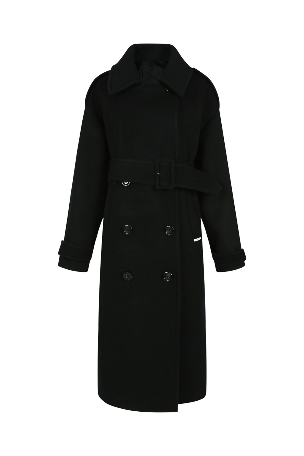 BELTED WOOL-BLEND COAT (W22OT100BK)