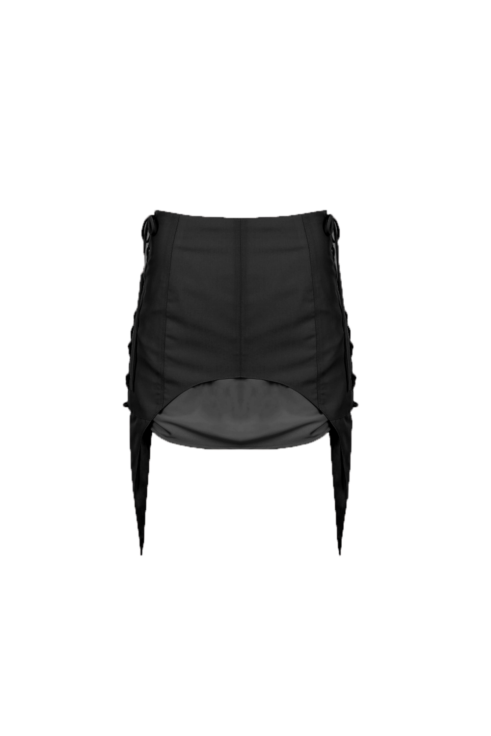 Corset Detail Layered Skirt (21SSK009BK)