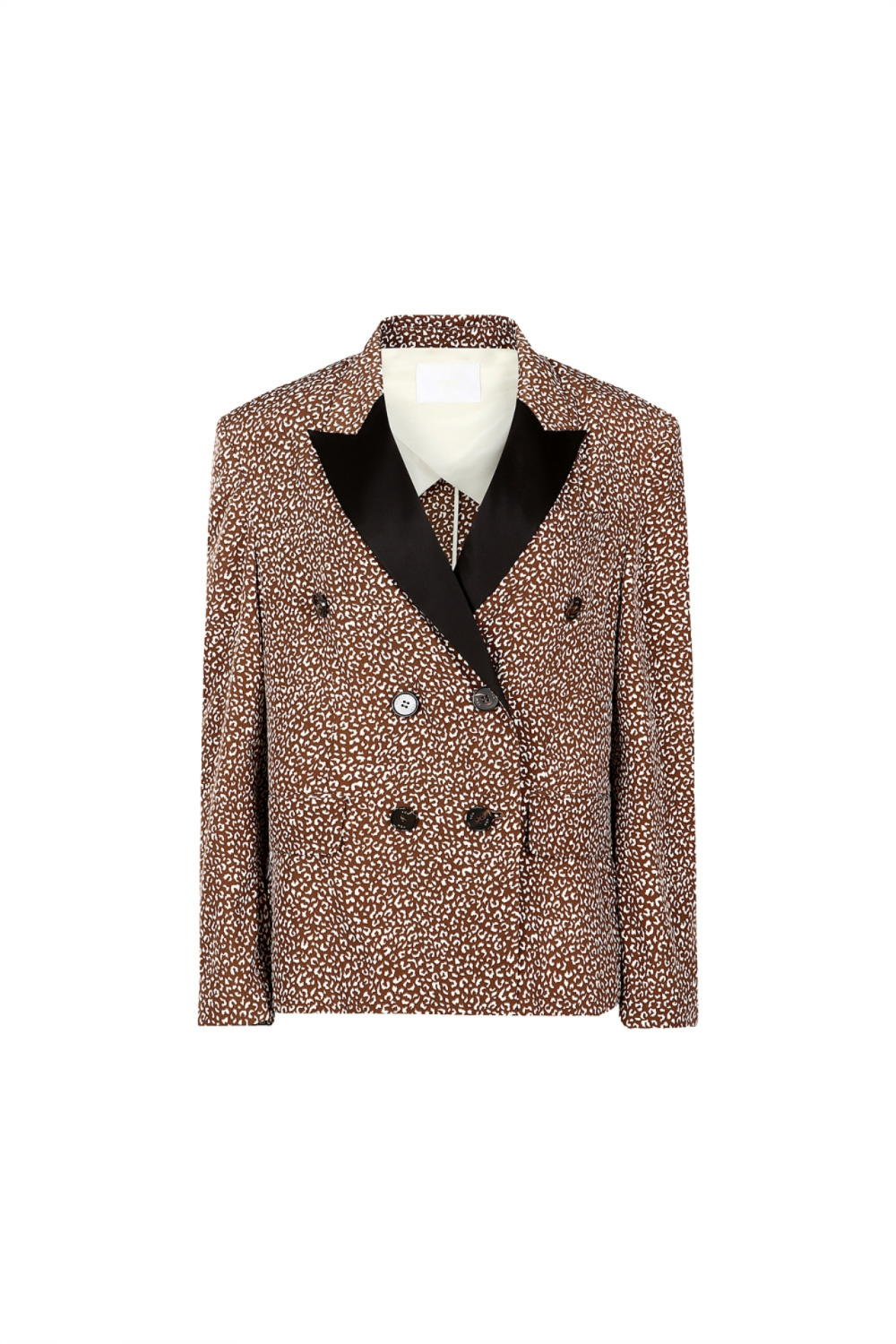 Double-breasted Leopard Pattern Jacket (21SJK018BR)