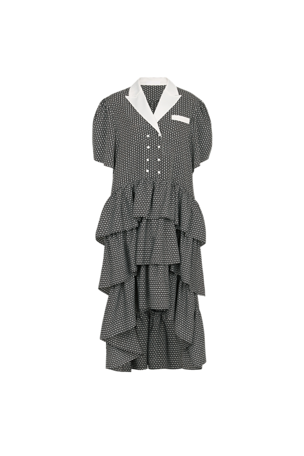 Frilled Double button Jacket Dress (21RTOP017BK)