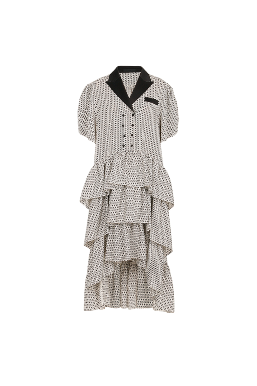 Frilled Double button Jacket Dress (21RTOP017IV)