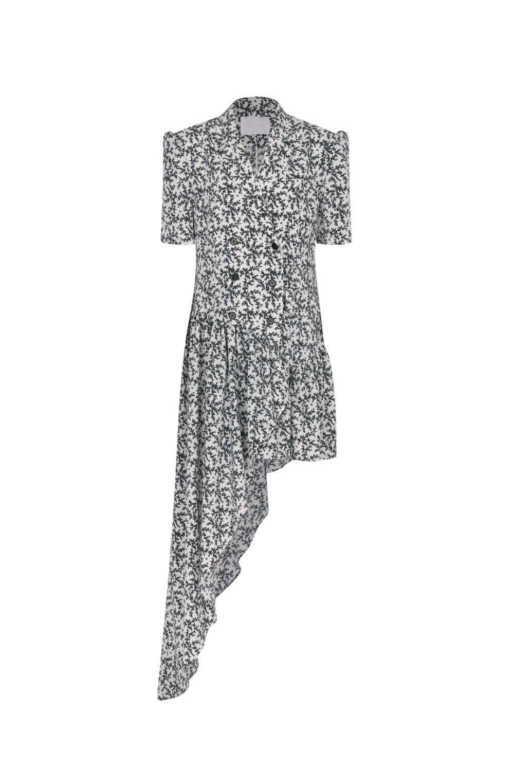 Unbalance Ruffled Double button Jacket Dress (21RTOP005IV)