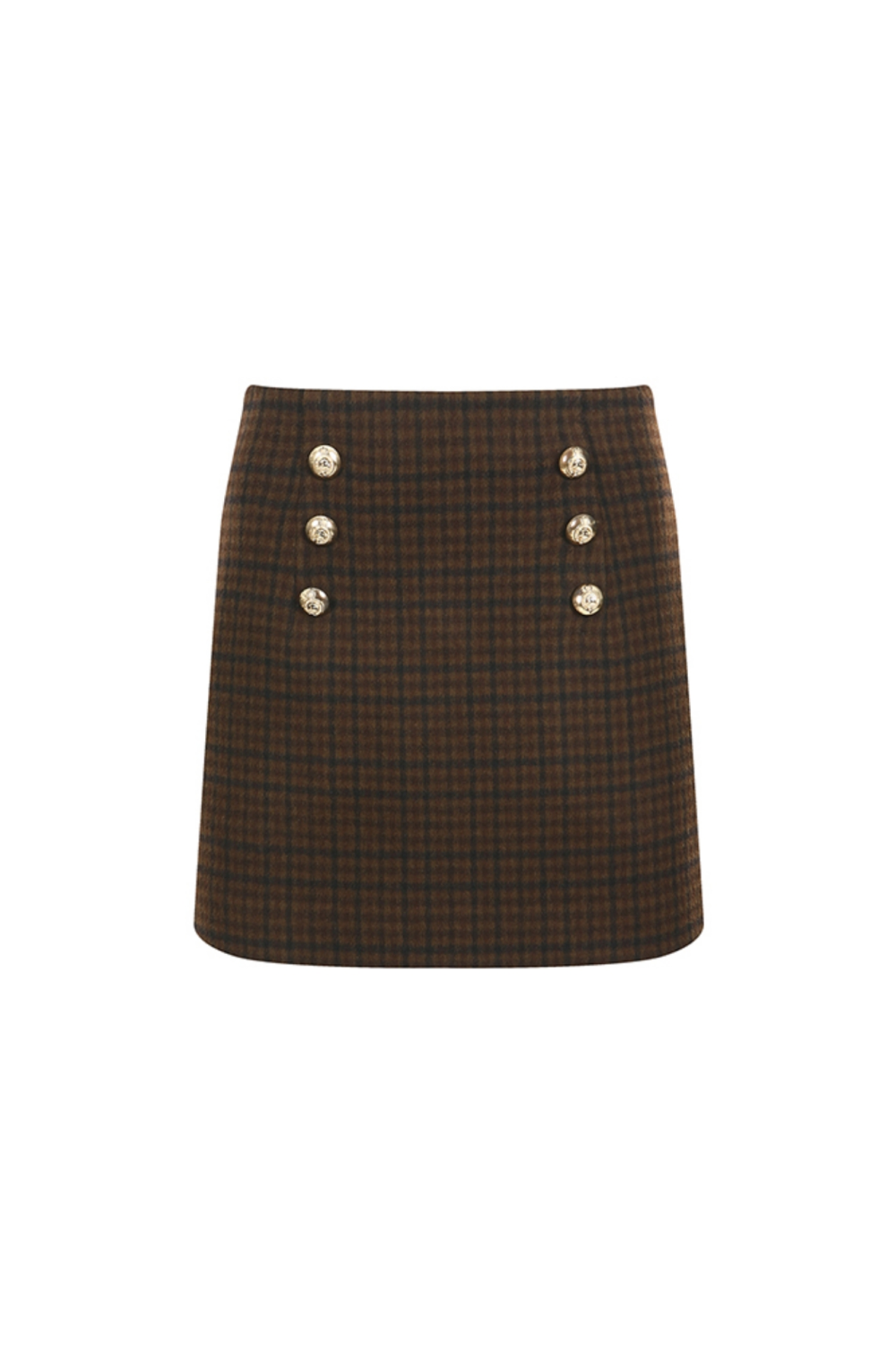 BUTTON DETAILED MINI SKIRT REFER TO LINESHEET FOR UPDATED FABRIC CONTENT (FW21SK005BR)