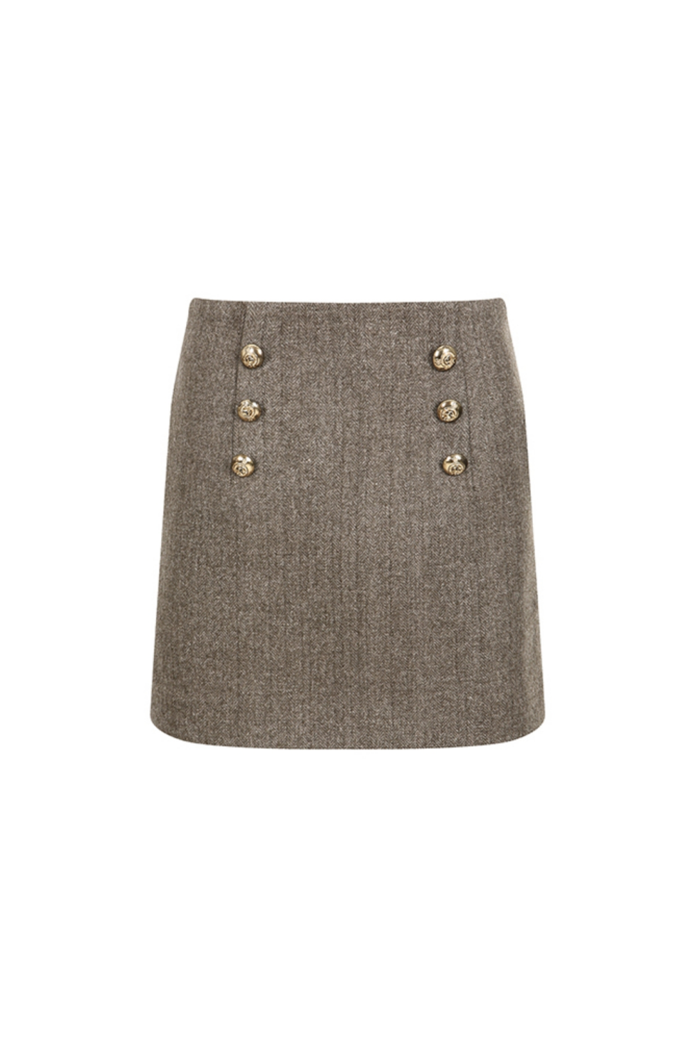 BUTTON DETAILED MINI SKIRT REFER TO LINESHEET FOR UPDATED FABRIC CONTENT (FW21SK004MO)