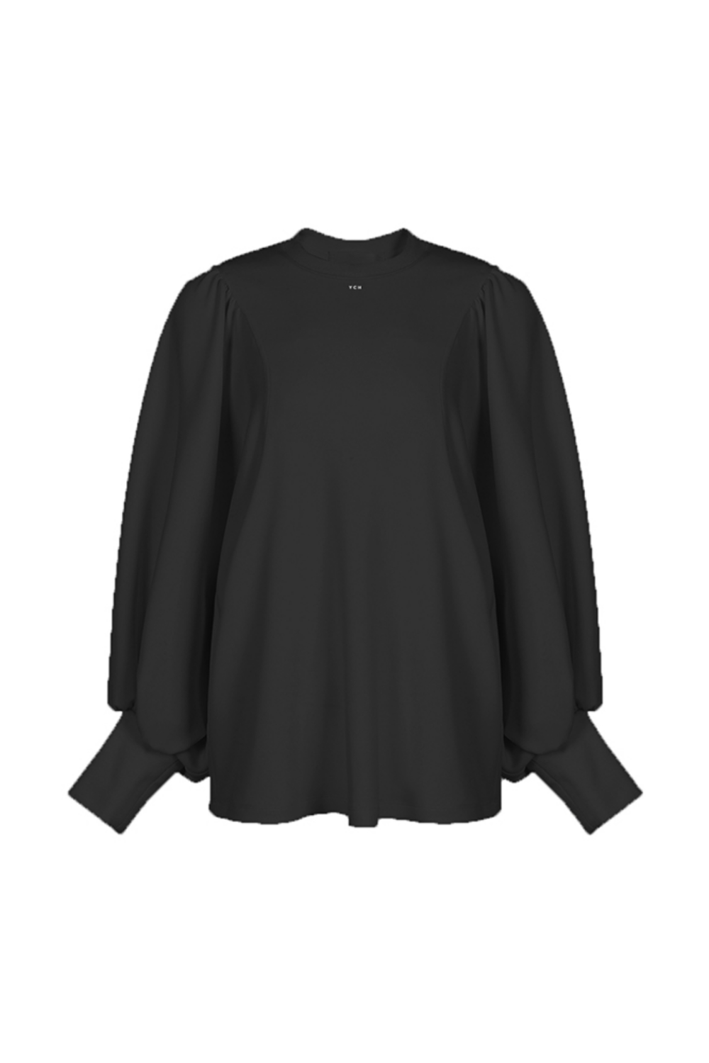 SHIRRED SLEEVE SWEATSHIRT (FW21TS005BK)