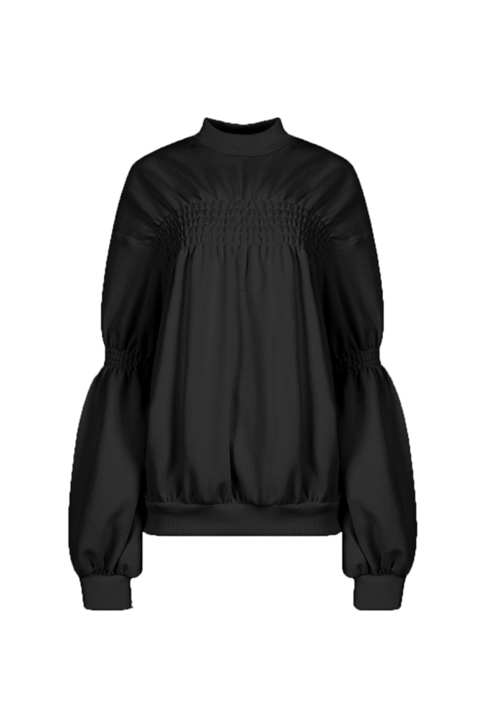 SHIRRED SWEATSHIRT (FW21TS004BK)