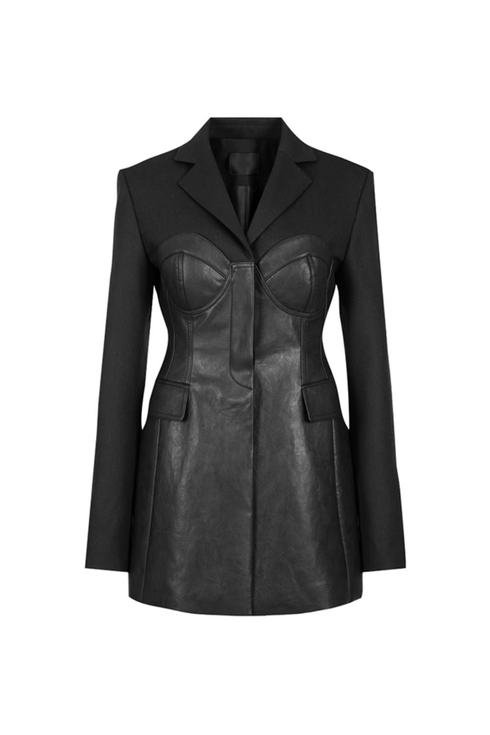 BUSTIER LAYERED JACKET (FW21JK001BK)