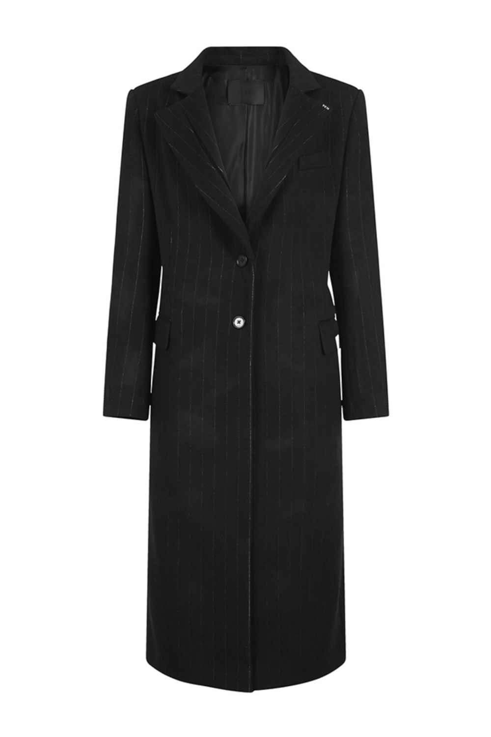 FITTED STRIPE LONG COAT (FW21CT006BK)
