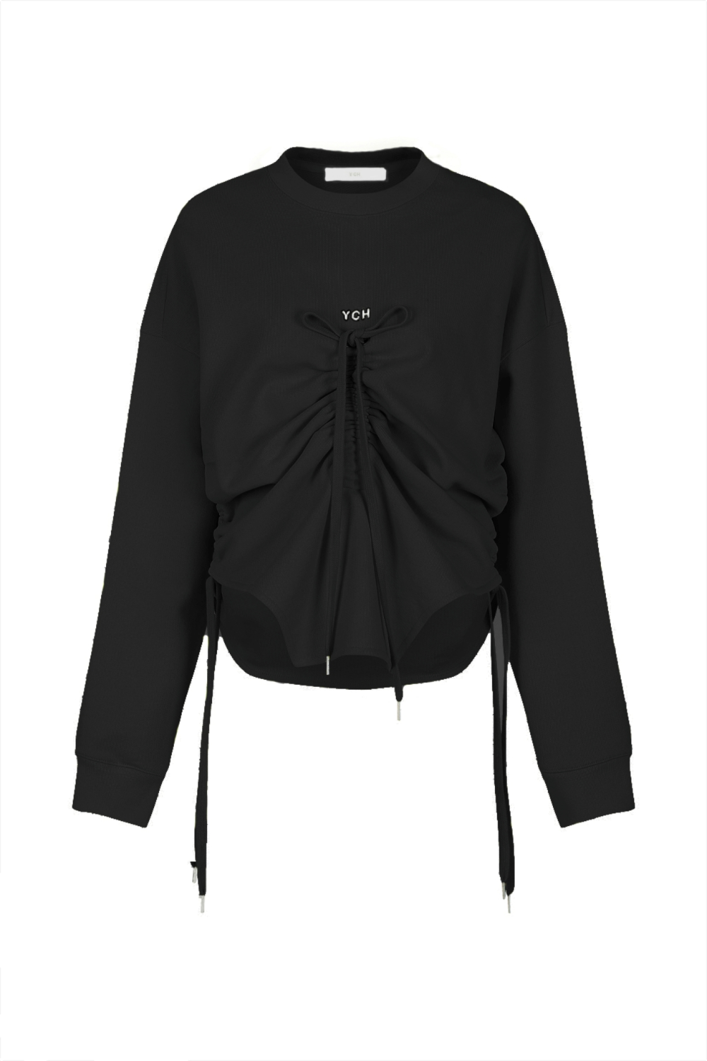 CROPPED DRAW STRING SWEATSHIRT (PF21TS001BK)