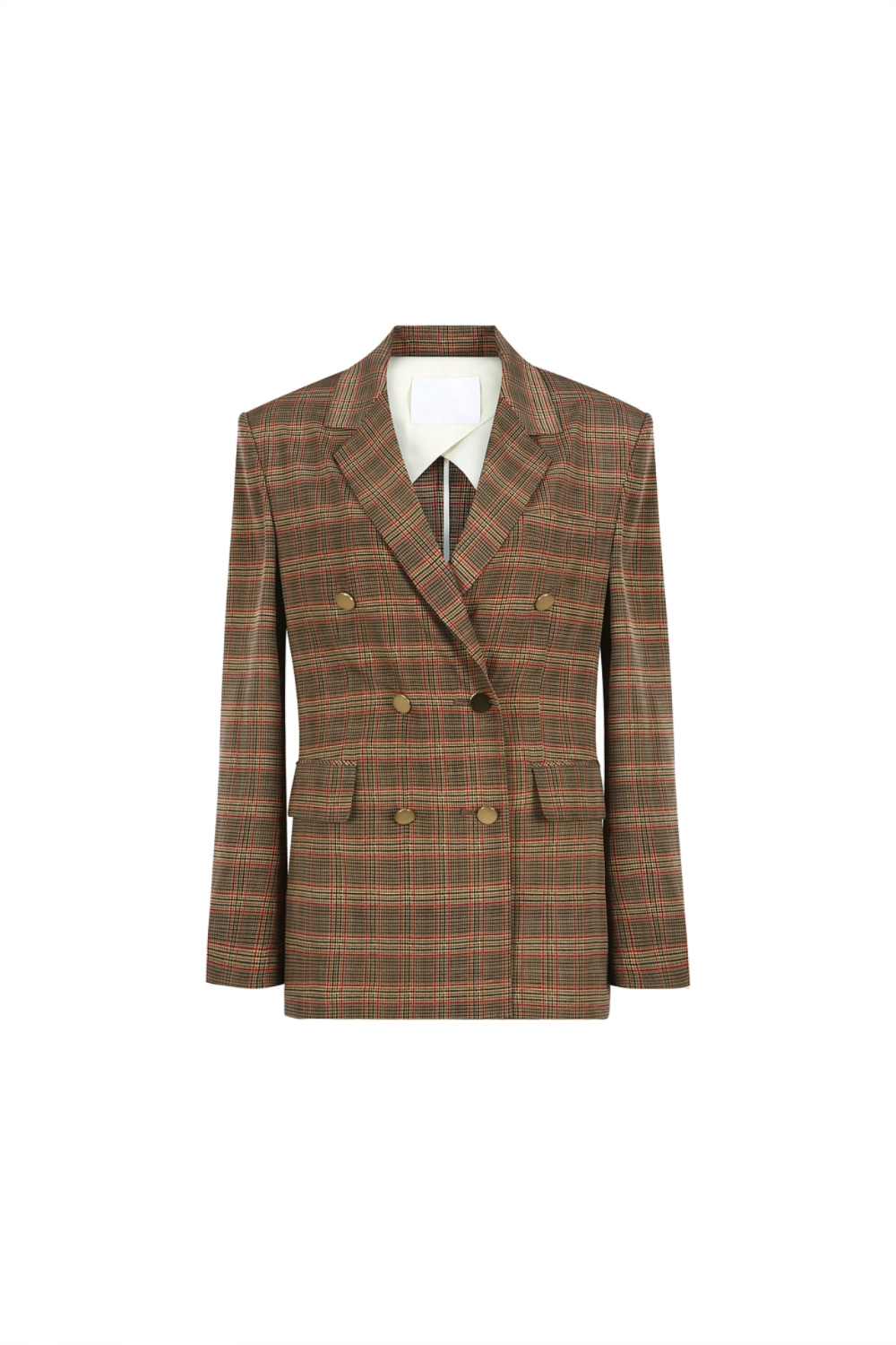 TARTAN PATTERN DOUBLE BUTTON JACKET (PF21JK009BR)