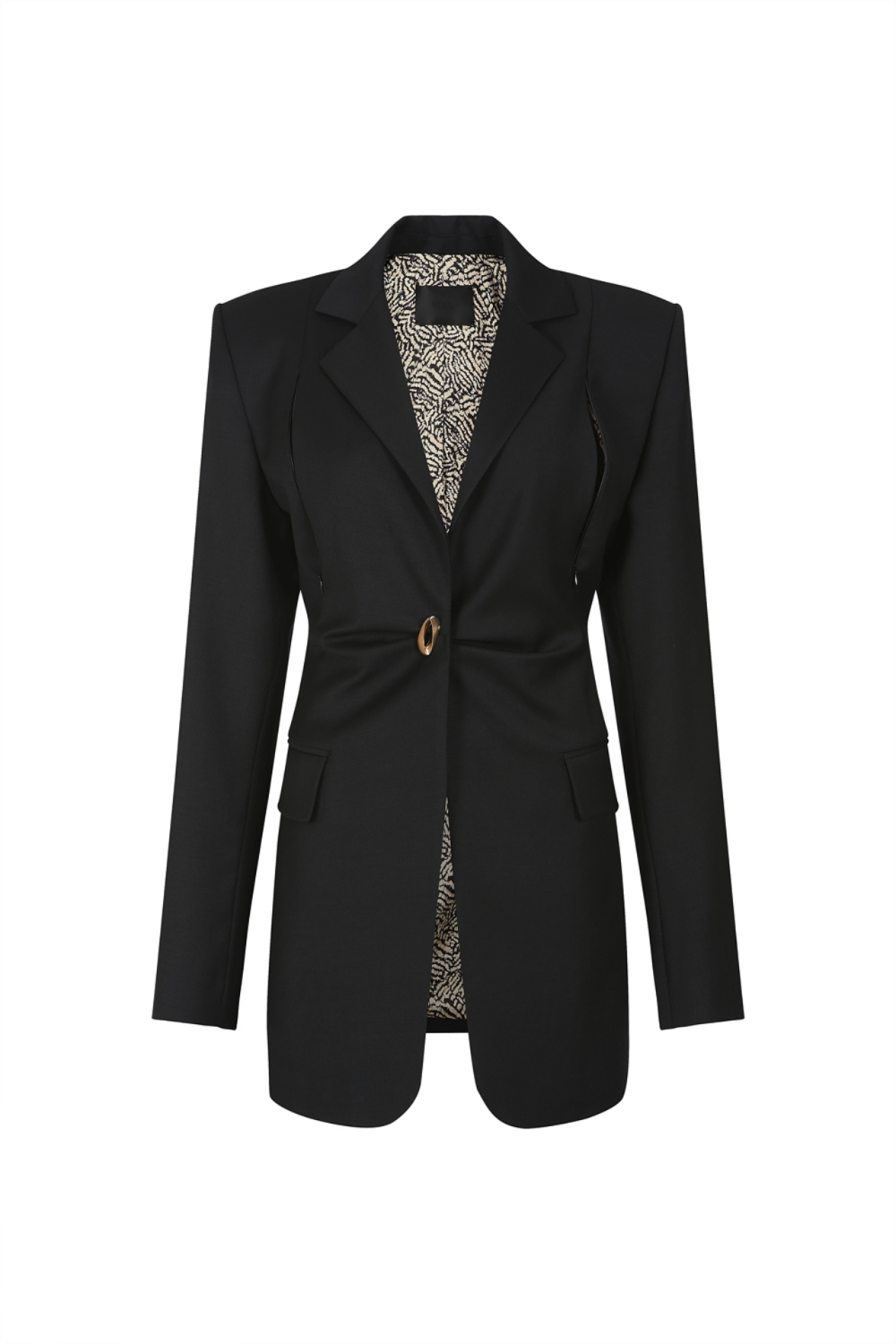 SHIRRED DETAIL ON WAIST JACKET (PF21JK005BK)
