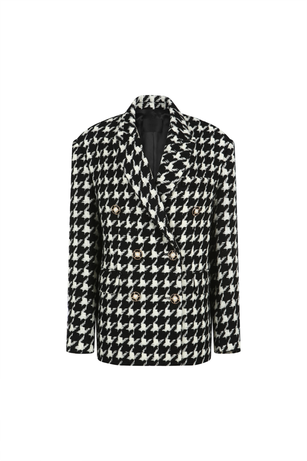 HOUNDSTOOTH PATTERN OVERSIZED JACKET (PF21JK003BK)