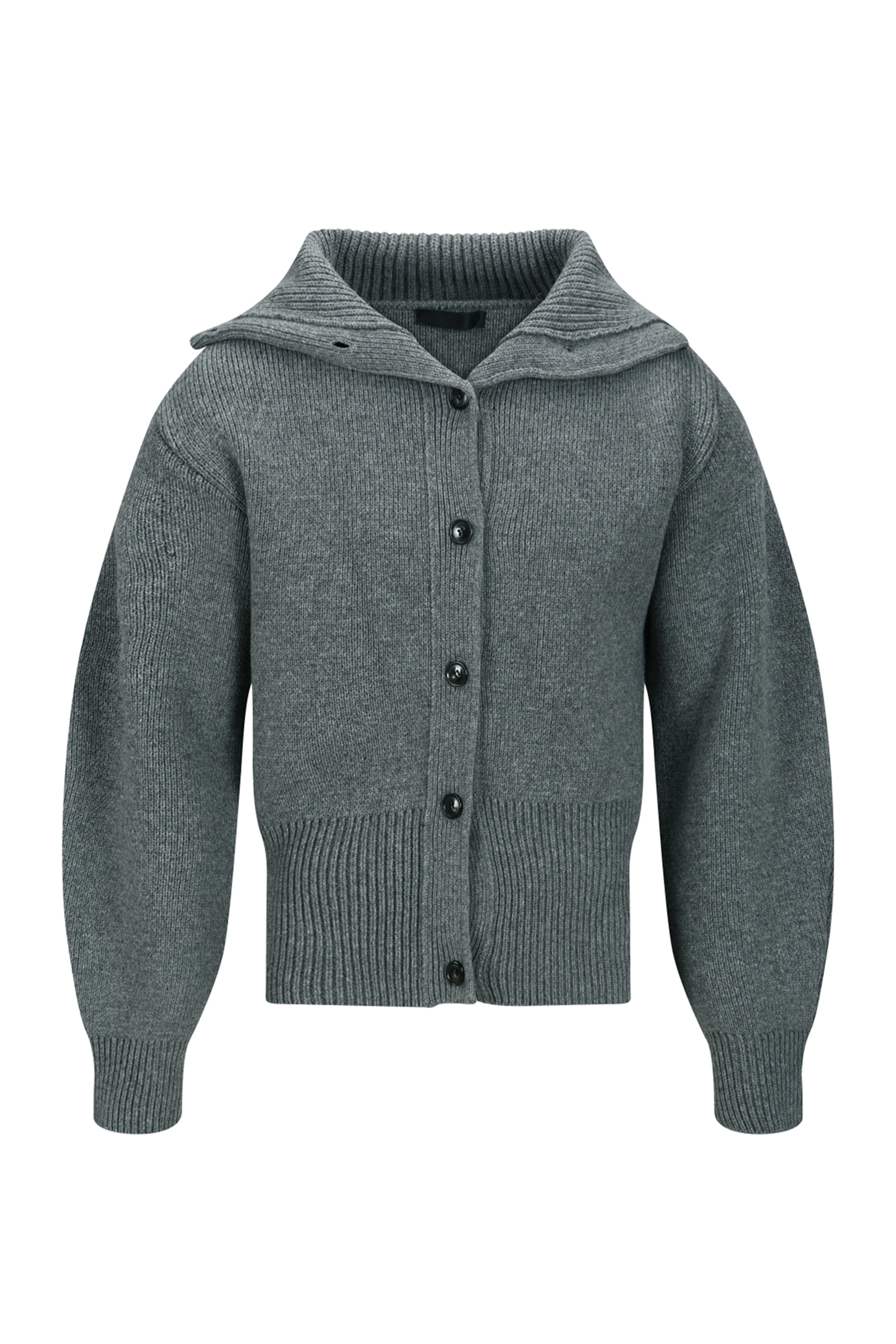 HIGHNECK BUTTONED KNIT CARDIGAN (MF25KT9161GY)