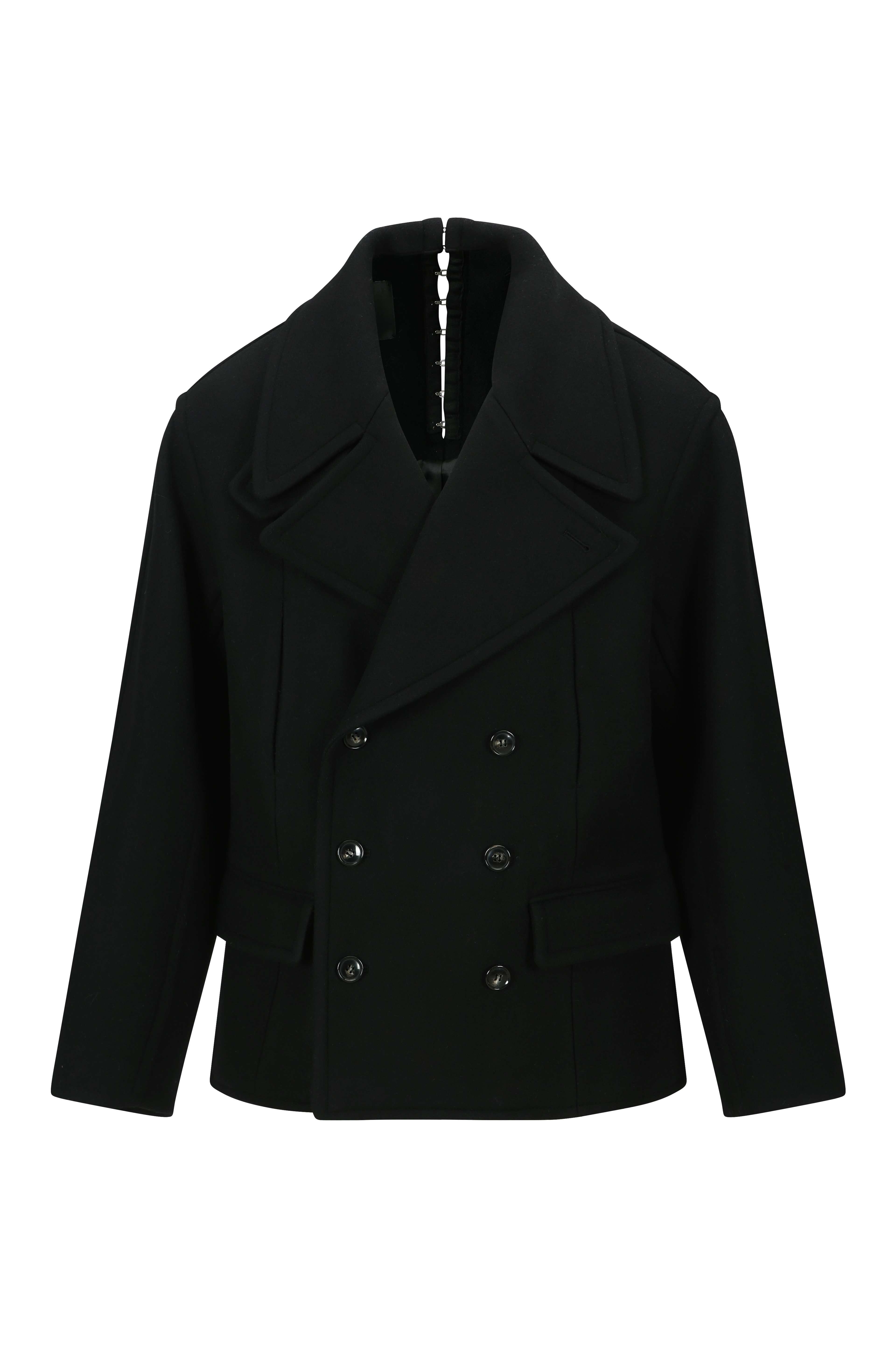 WOOL BLEND PEA COAT (MF25CT2061BK)