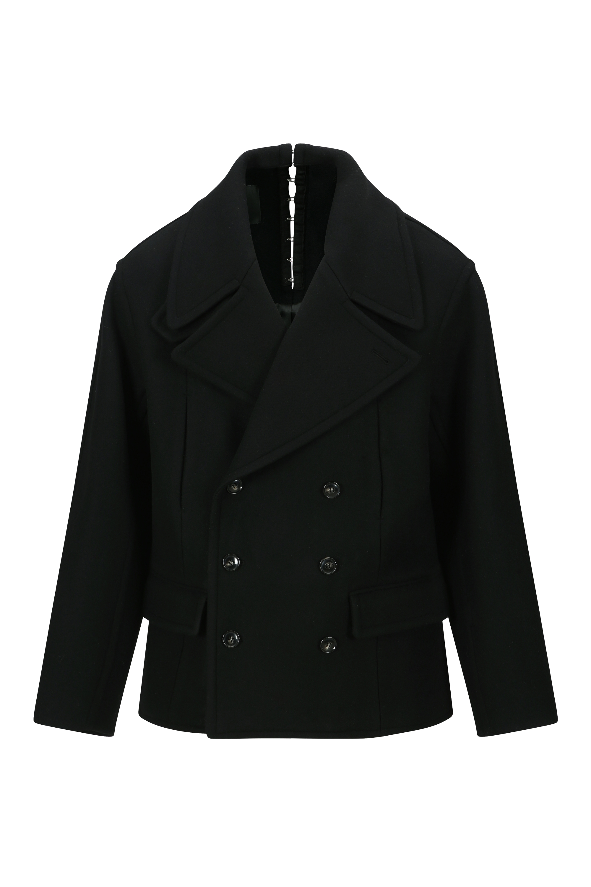 WOOL BLEND PEA COAT (MF25CT2061BK)