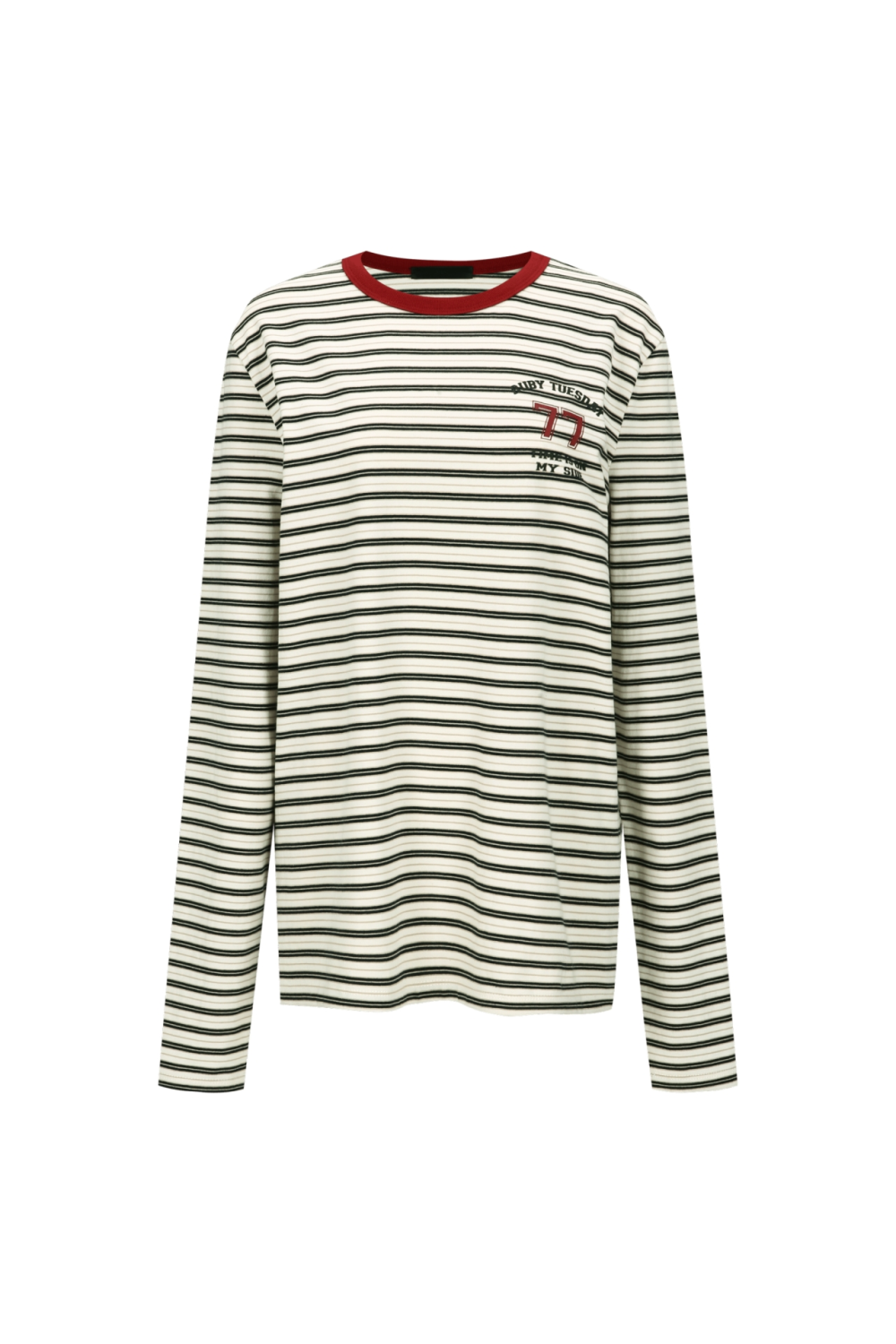 Contrast-Stitched Stripe Tee (R26TS11171IV)