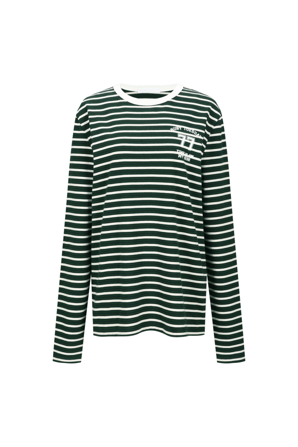 Contrast-Stitched Stripe Tee (R26TS11171GN)