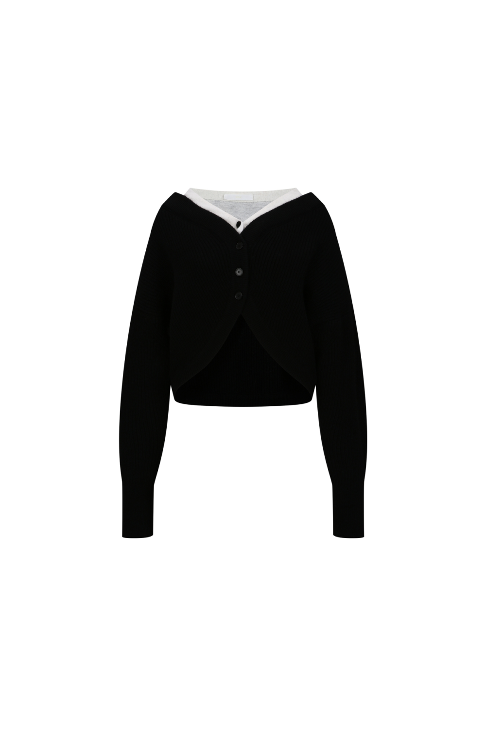WOOL-BLEND KNIT CARDIGAN (F26KT9031BK)