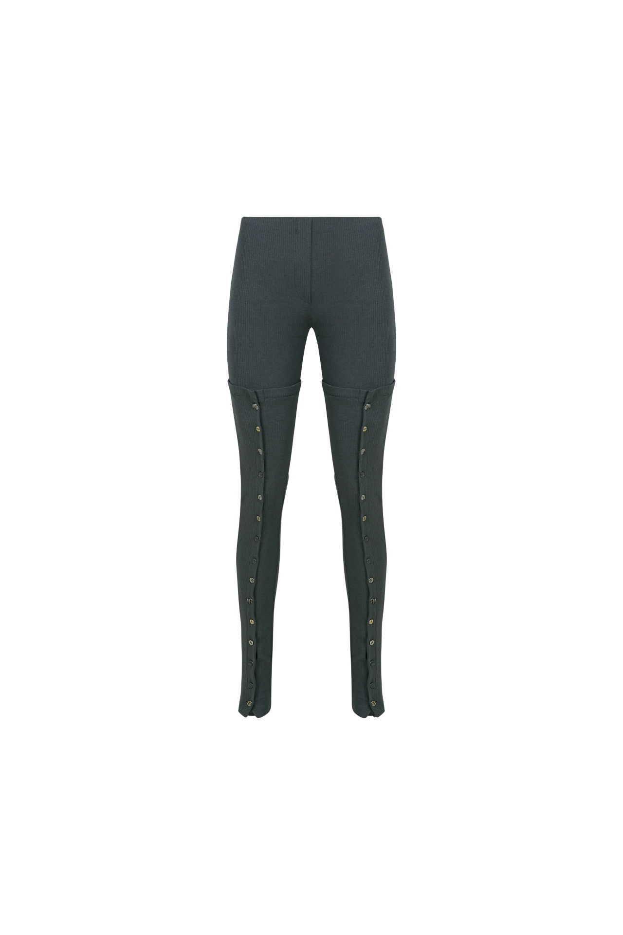 RIBBED PANELED BUTTON LEGGINGS (F26PT5161CG)