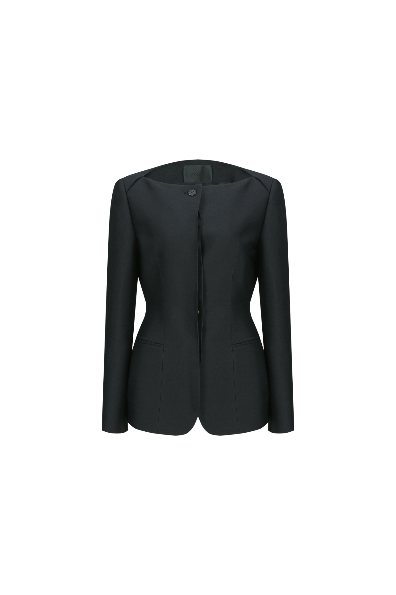 COLLARLESS TAILORED JACKET (F26JK2031BK)