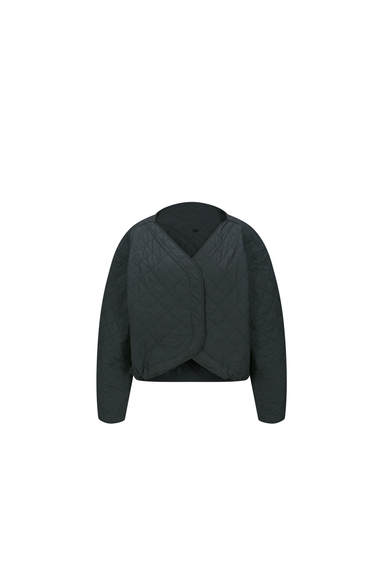 DETACHABLE FUNNEL NECK QUILTED JACKET (F26OT0091BK)