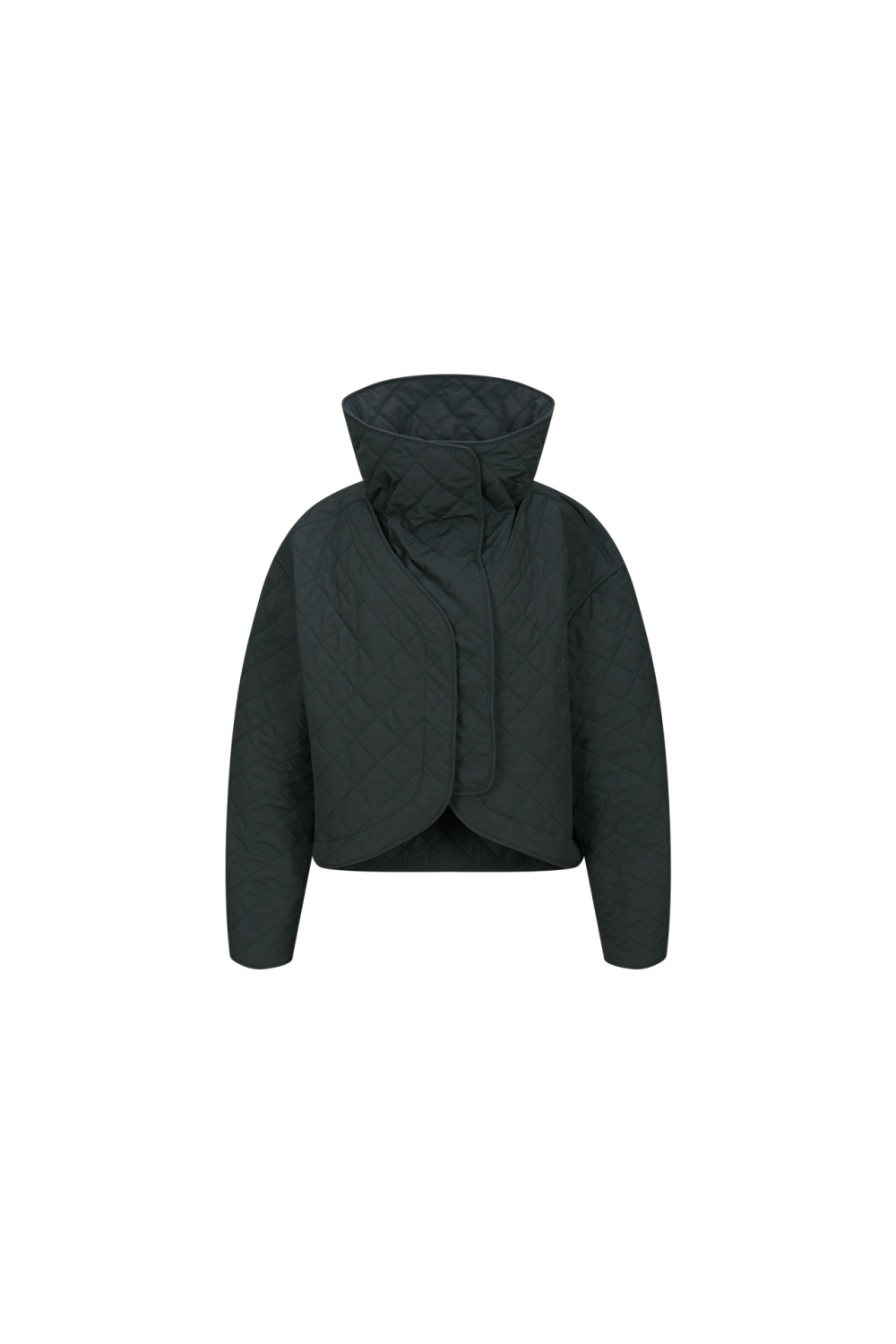 DETACHABLE FUNNEL NECK QUILTED JACKET (F26OT0091BK)