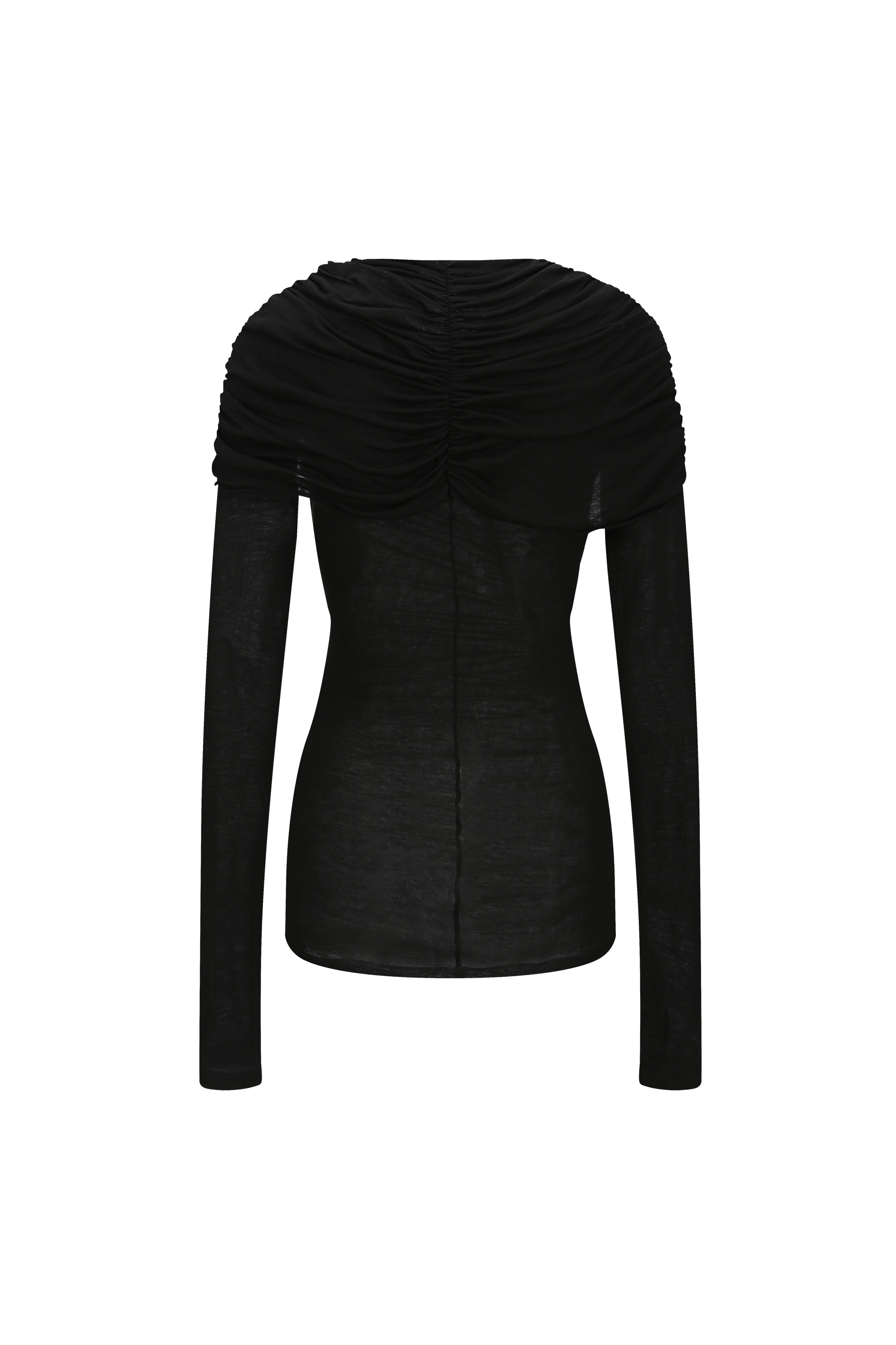 SHOULDER DRAPE RUCHED TOP (W26TS11051BK)
