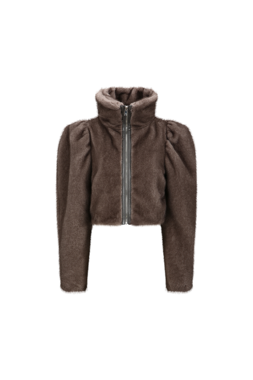 FAUX FUR ZIP JACKET (W26OT0212GY)