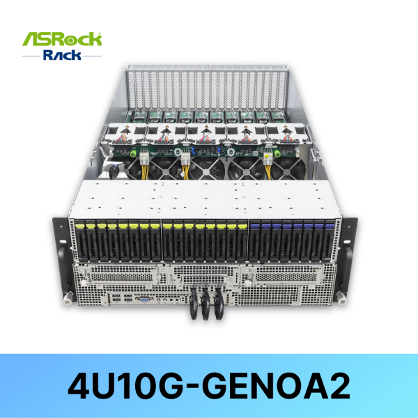 [ASRock Rack] 4U10G-GENOA2 10GPU/AMD/2CPU/24 DIMMS  16 NVMe or 24*2.5"SATA/SAS