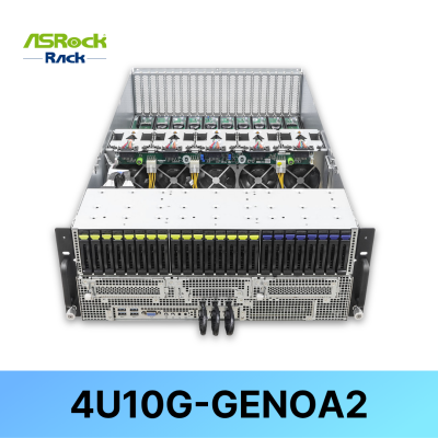 [ASRock Rack] 4U10G-GENOA2 10GPU/AMD/2CPU/24 DIMMS  16 NVMe or 24*2.5"SATA/SAS