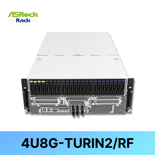 [ASRock Rack] 4U8G-TURIN2/RF8GPU/AMD/2CPU/24DIMMs4 NVMe or 2.5" 20 bays