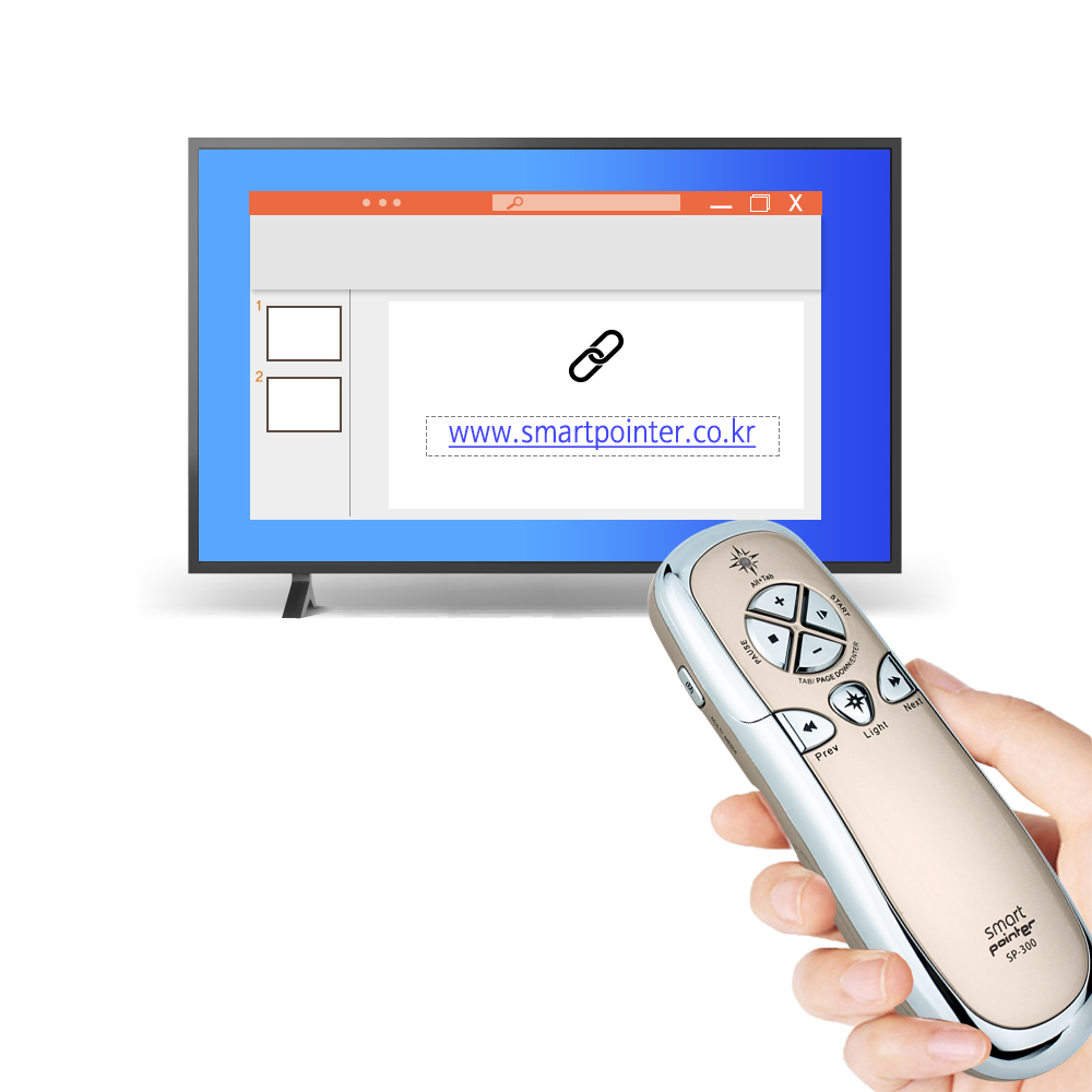 무선프리젠터 SP-300 스마트포인터 무선 마우스 PPT리모컨 안전 프레젠터