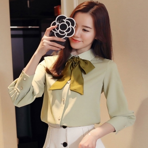 단정한 왕 리본타이 블라우스  anymore