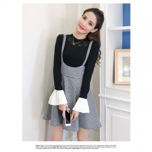 하운드투스체크 투피스 (블라우스+원피스 set) anymore