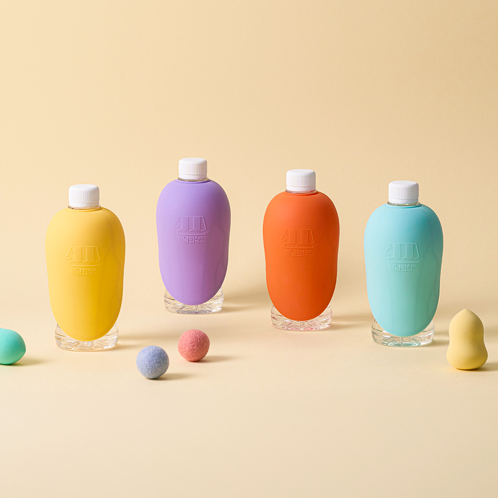 [롱ver.] 개님보틀캡 강아지 휴대용 실리콘 산책물통 급수기 (4colors)