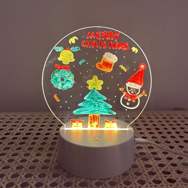 DIY 크리스마스 LED 원형 아크릴 조명등