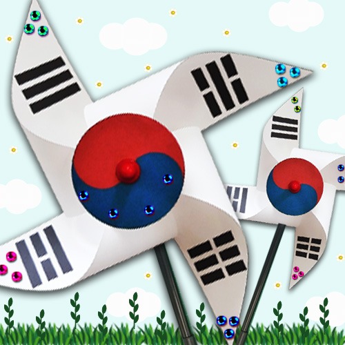 [매직북스]&nbsp;태극기 큐빅 스티커 바람개비 만들기