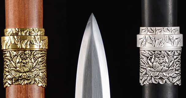 목단단검 8면한검 화문강 고급산지목 흑색 대조영도검0547