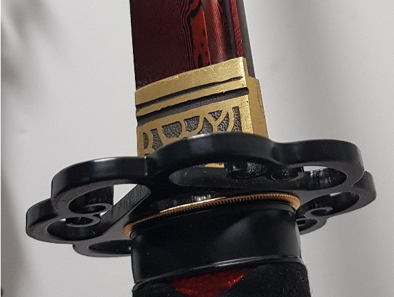 대조영도검0798-1호접 붉은계열도신 화문강 수련용가검 장식용도검 야인도검