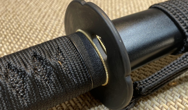 대조영도검3055-1대명 무혈조 고망간강 천연어피 수련용도검 진검베기