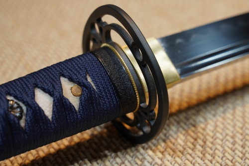 대조영도검3033-2대외 와키자시 유혈조 진흙열처리 무혈조 고망간강